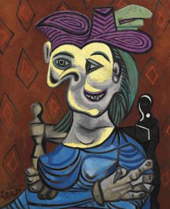 Christie’s “Femme Assise, Robe Bleue” Pablo Picasso (1881–1973) Estimate: $35 million – $50 million Auction Date: May 15
