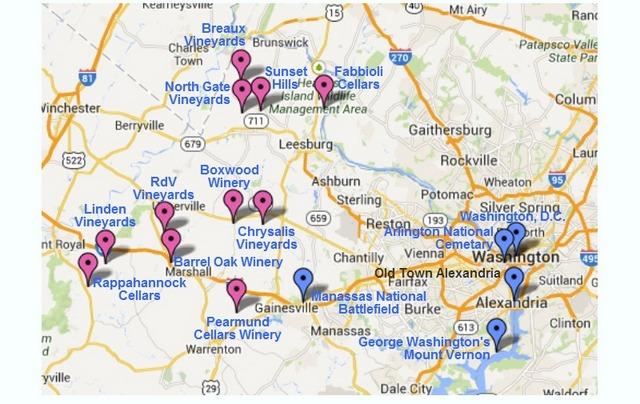 map of virginia wineries Touring The Trails Of Virginia Wine Country The Georgetowner map of virginia wineries