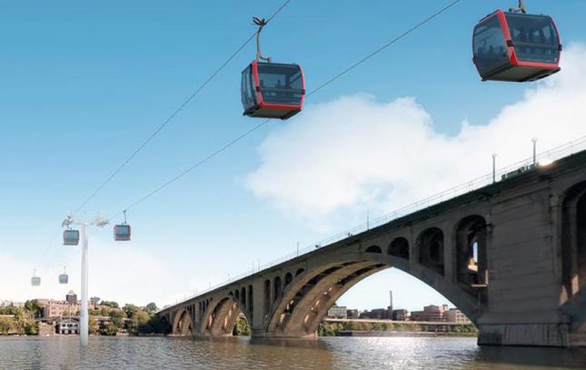A rendering of the proposed Georgetown-Rosslyn gondola.
