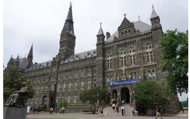 The landmark Healy Building at Georgetown University.