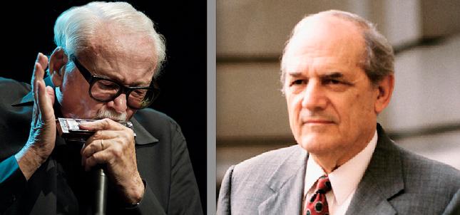 Toots Thielemans and Steven Hill, both died at the age of 94 this week.