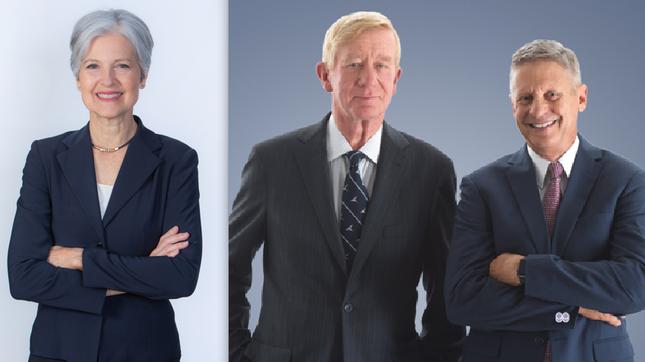 Jill Stein, William Weld and Gary Johnson.