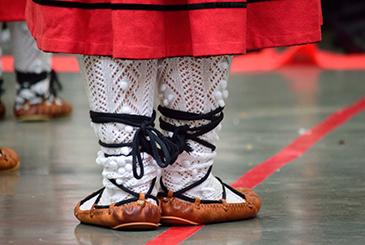 Feet of a San Francisco Basque Club dancer.