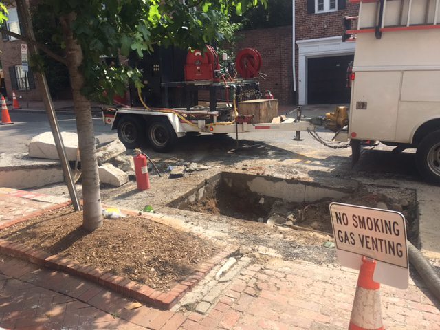 Gas work on 28th Street. Photo by Peggy Sands.
